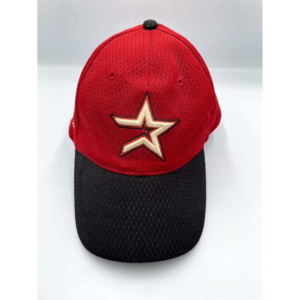 Vintage Blue Wave Houston Astros Mesh Baseball Cap Mens One Size Red Black Logo